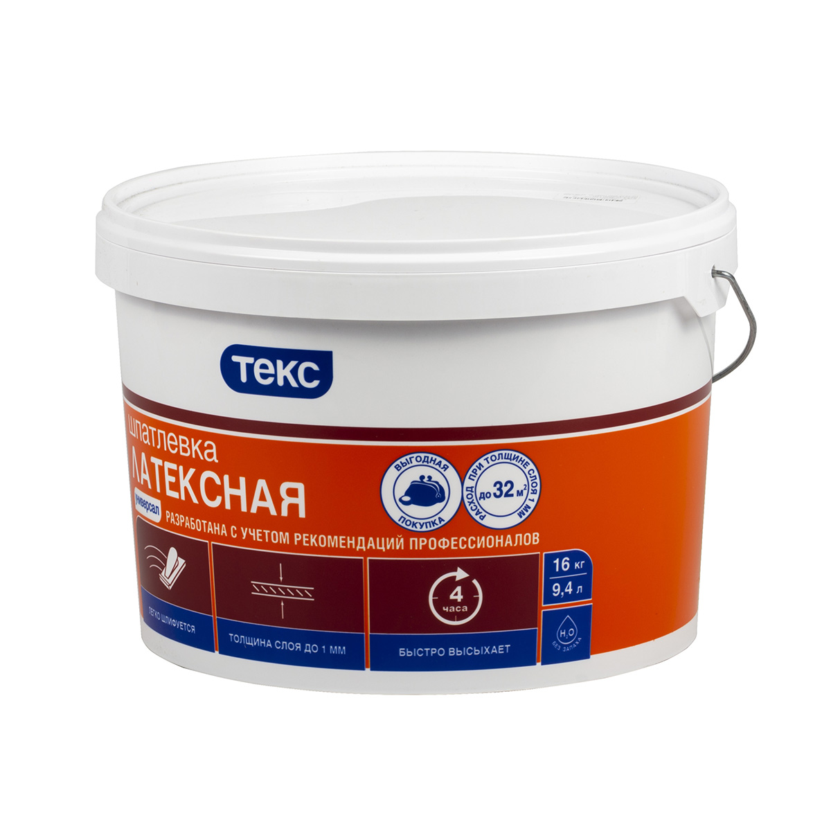 Шпатлевка латексная "универсал" 16 кг (1/44) текс