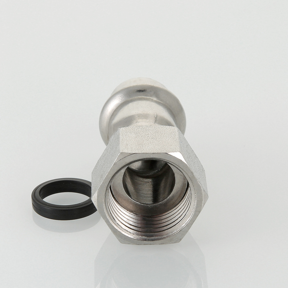 Муфта пресс-В с накидной гайкой 12 мм х 1/2" нержавеющая сталь VALTEC