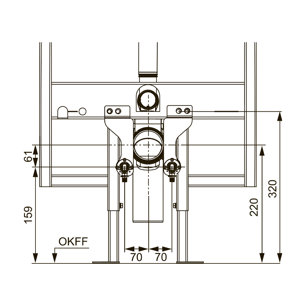 Монтажный комплект TECEone для модуля TECEconstruct со смывным бачком Octa, 8 см