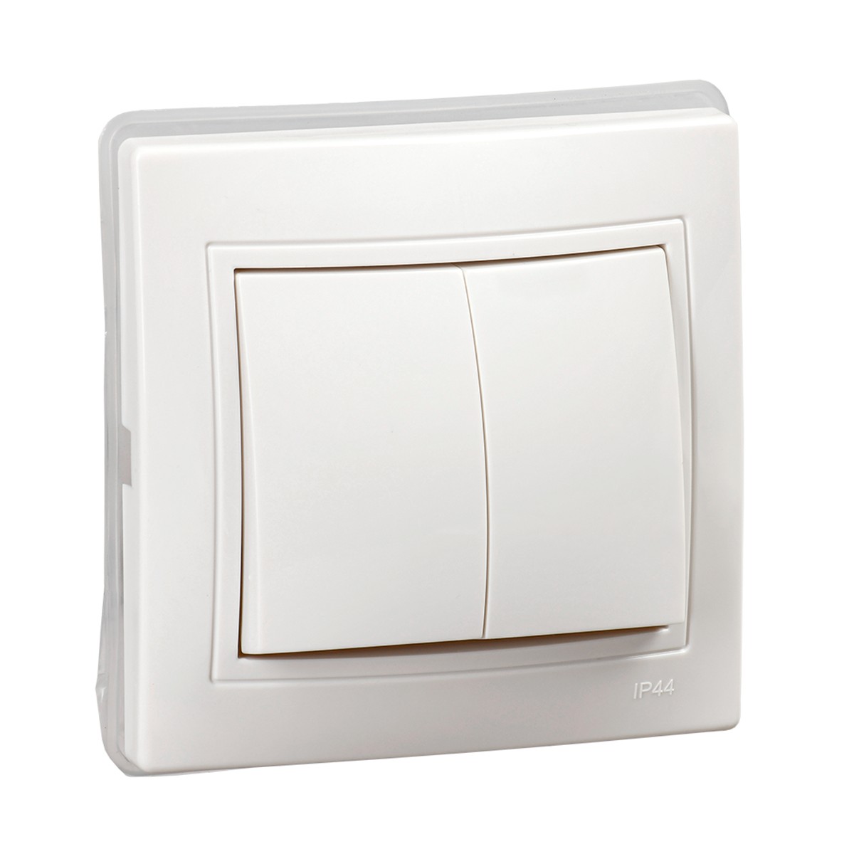Выключатель "kvarta" 2-х кл. вс10-2-0-кб-44, 10а, белый (1/8/160) "iek"