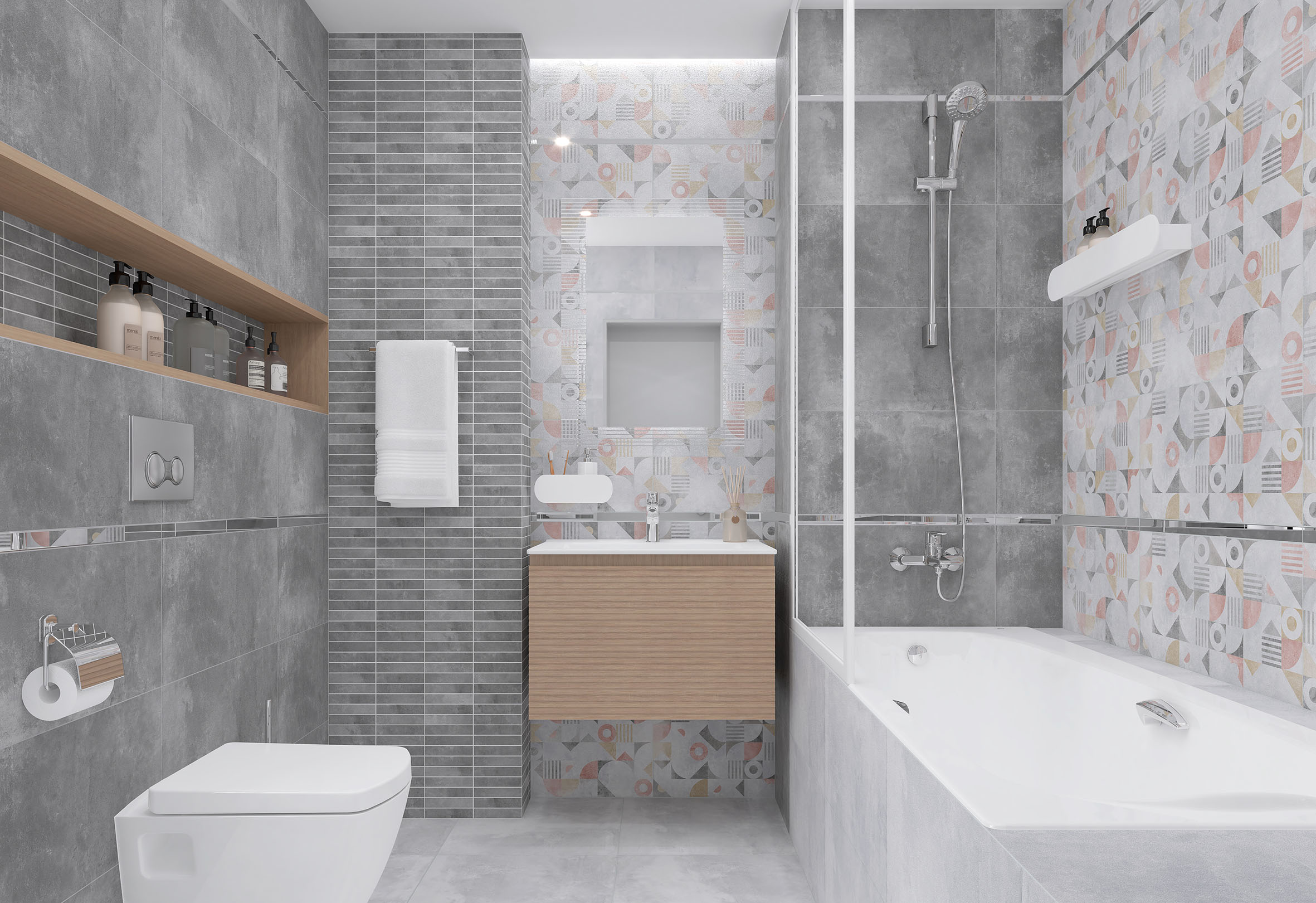 Etnis мозаика серый 18-00-06- 30x60