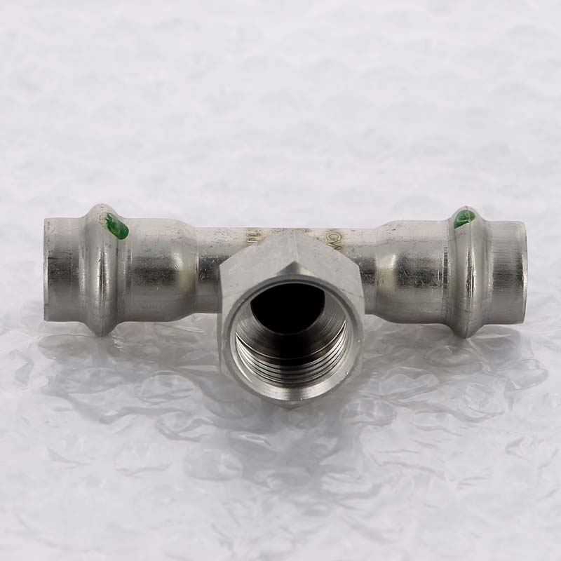 Тройник пресс-В 15х1/2"х15 нержавеющая сталь Sanpress Inox VIEGA