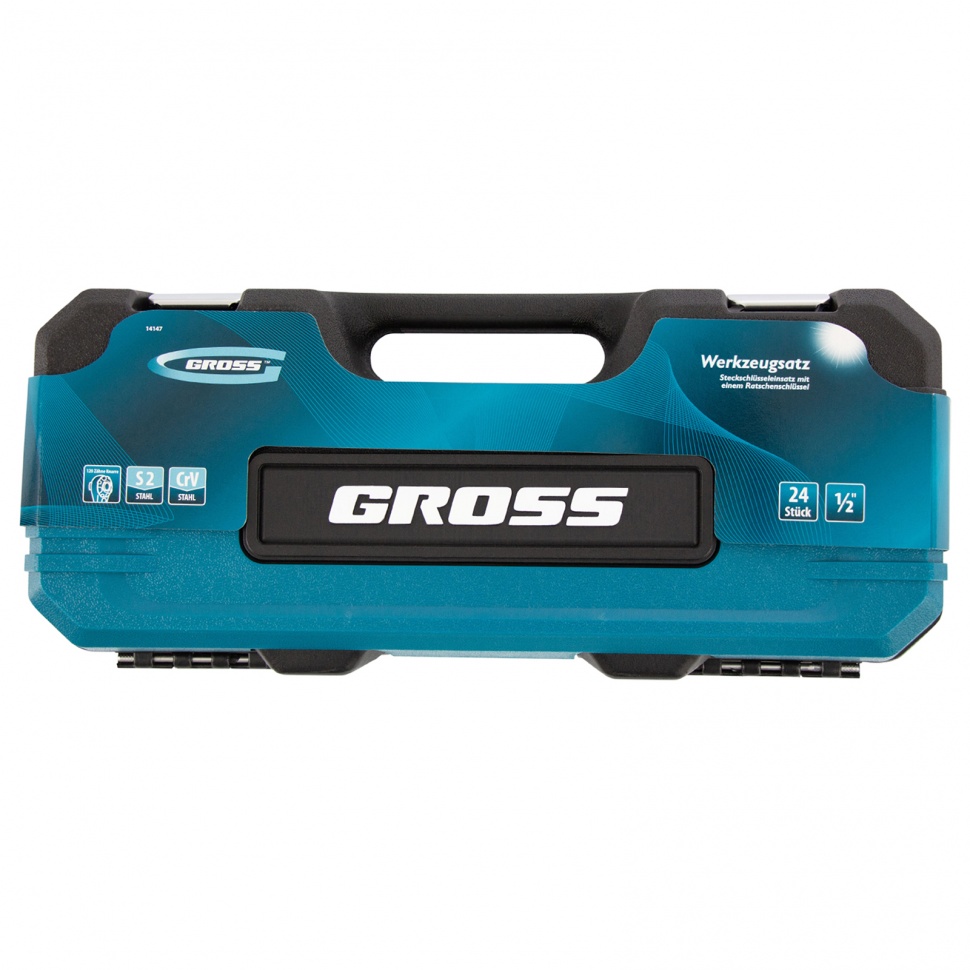 Набор инструментов 24 предмета, 120 зубьев, CrV, 1/2" Gross (14147)