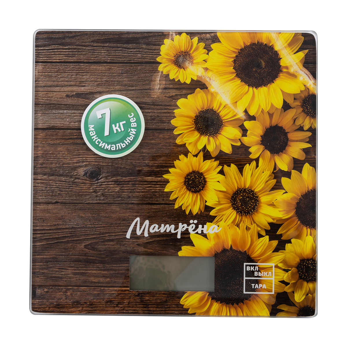 Весы кухонные электронные "матрёна" ma-033 до 7 кг (подсолнухи) (1/20)