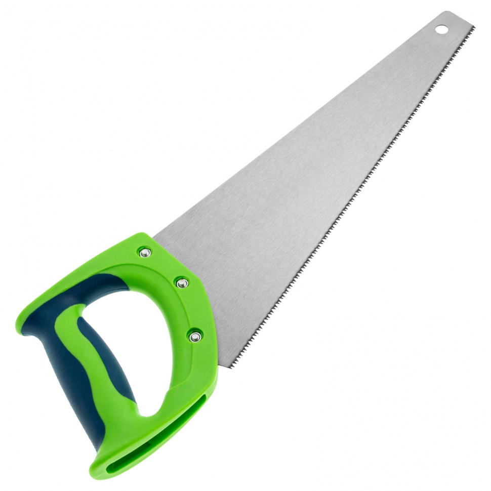 Ножовка по дереву "Зубец", 350 мм, 11 TPI, зуб 2D, калёный зуб, 2-х компонентная рукоятка Сибртех (23823)