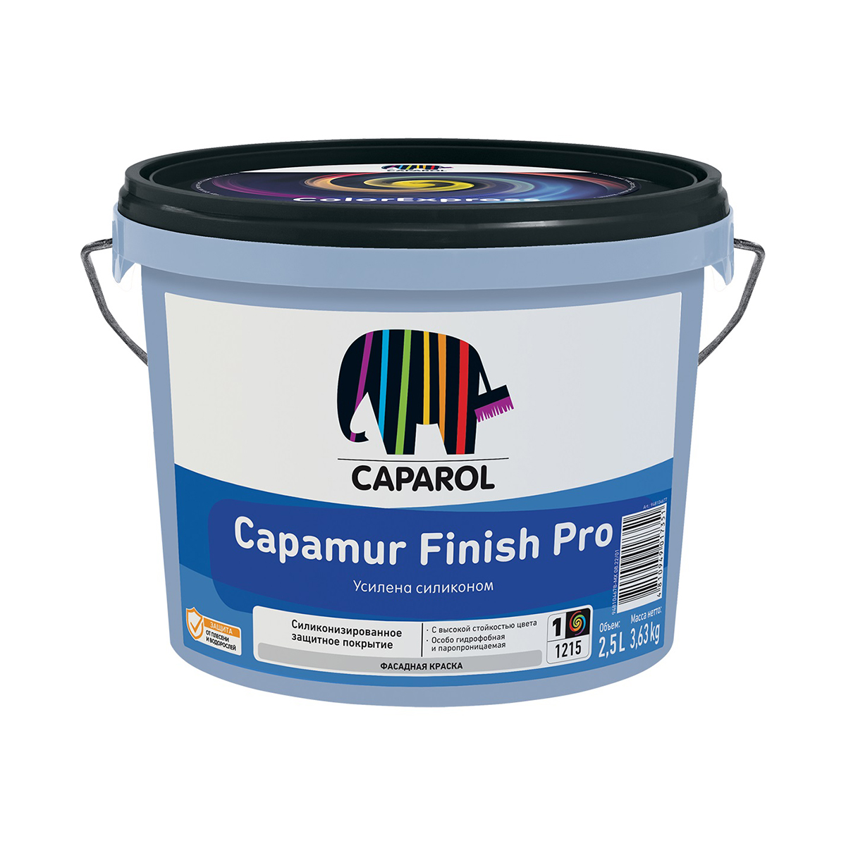 Краска фасадная "capamur finish pro" база 1 (белая) 2,5 л (1) "caparol"