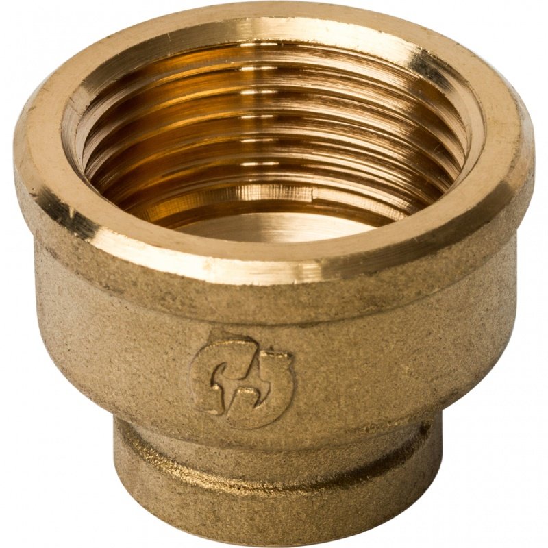 Муфта резьбовая переходная 1" x 1/2" ВР латунь STOUT