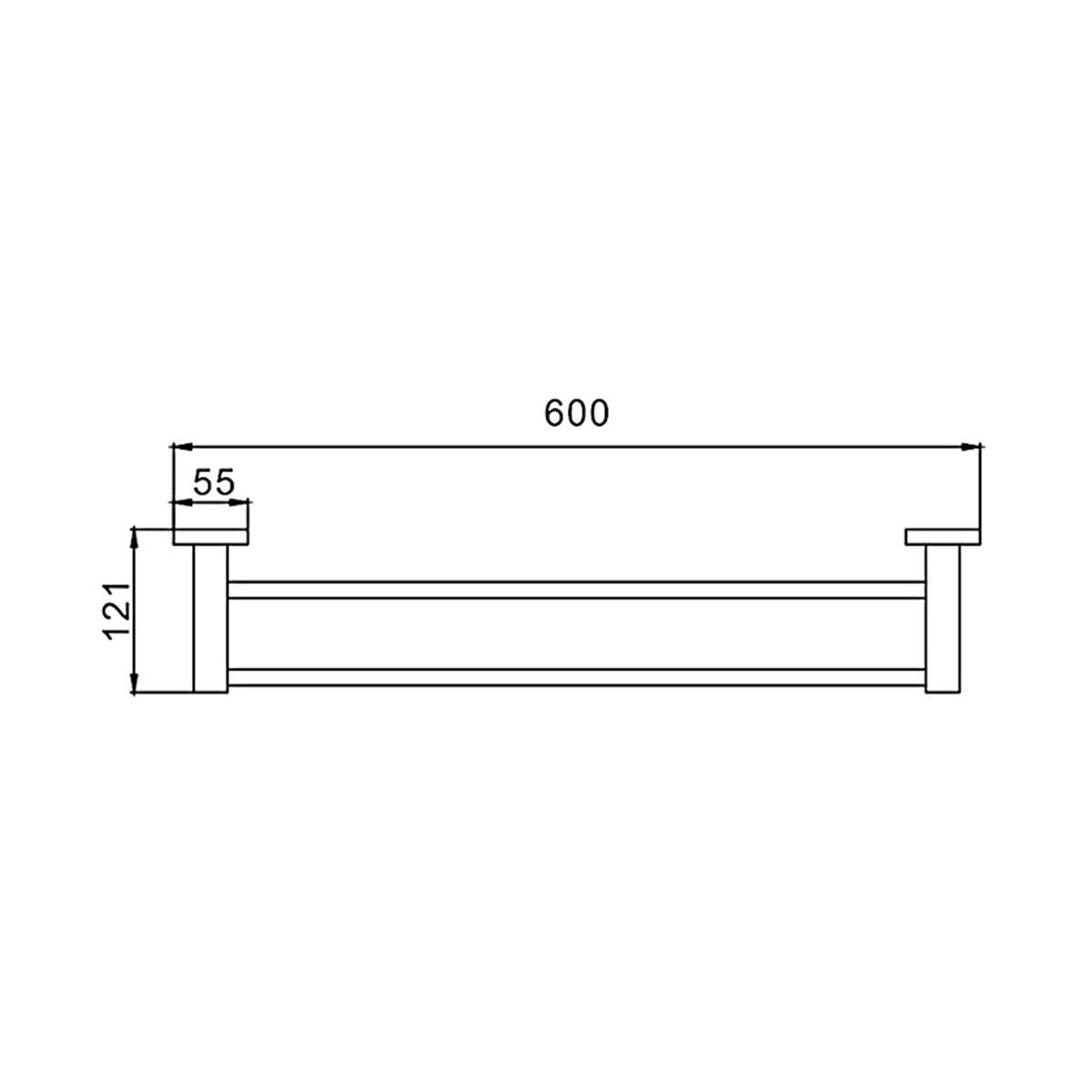 Полотенцедержатель двойной f30309 (нерж.сталь), хром (1/10/20) "frap"