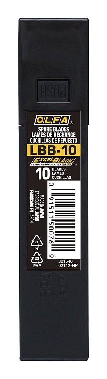 OLFA EXCEL BLACK, 18 мм, 10 шт, в боксе, сегментированные лезвия (OL-LBB-10)