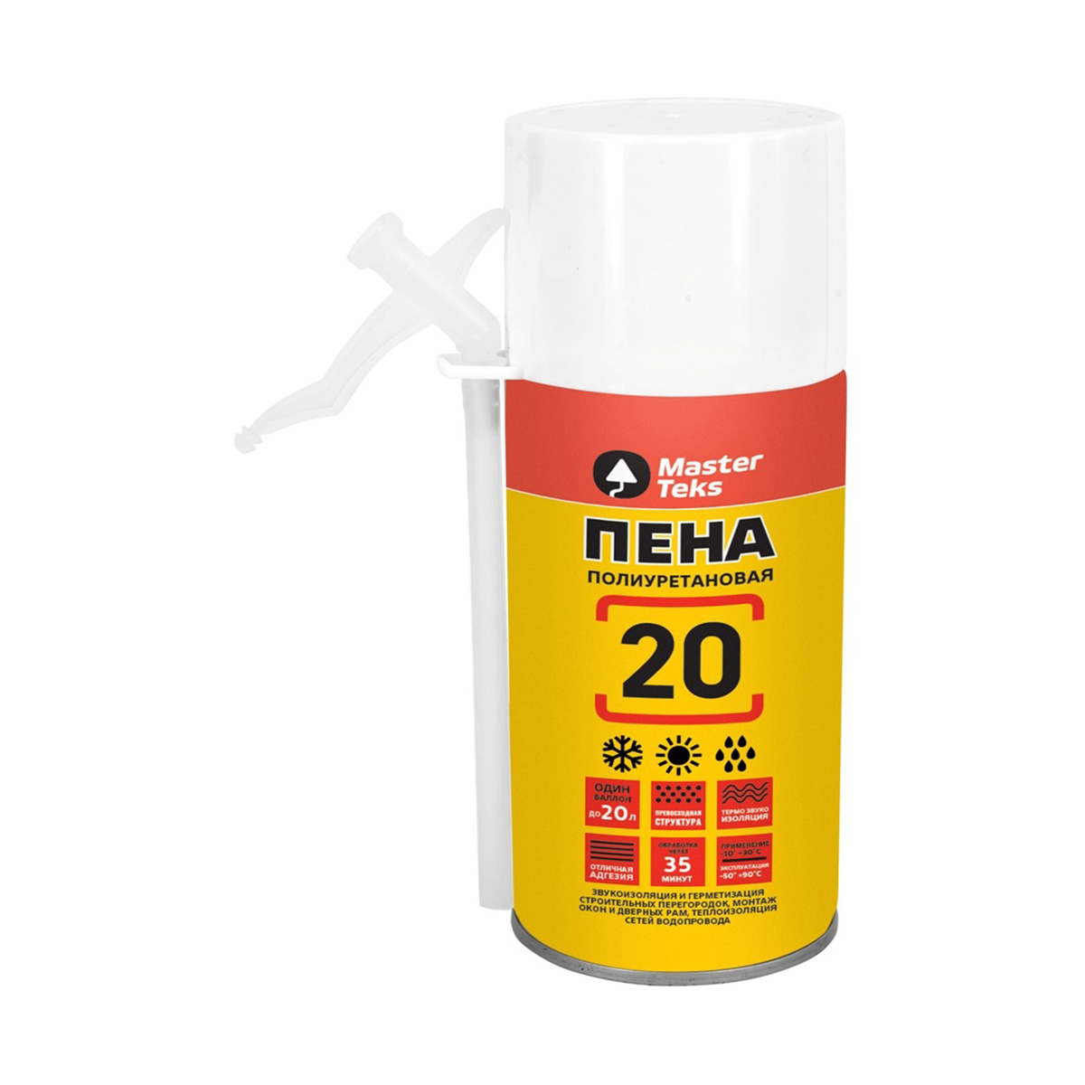 Пена монтажная "masterteks 20" 285 мл всесезонная (1/12)