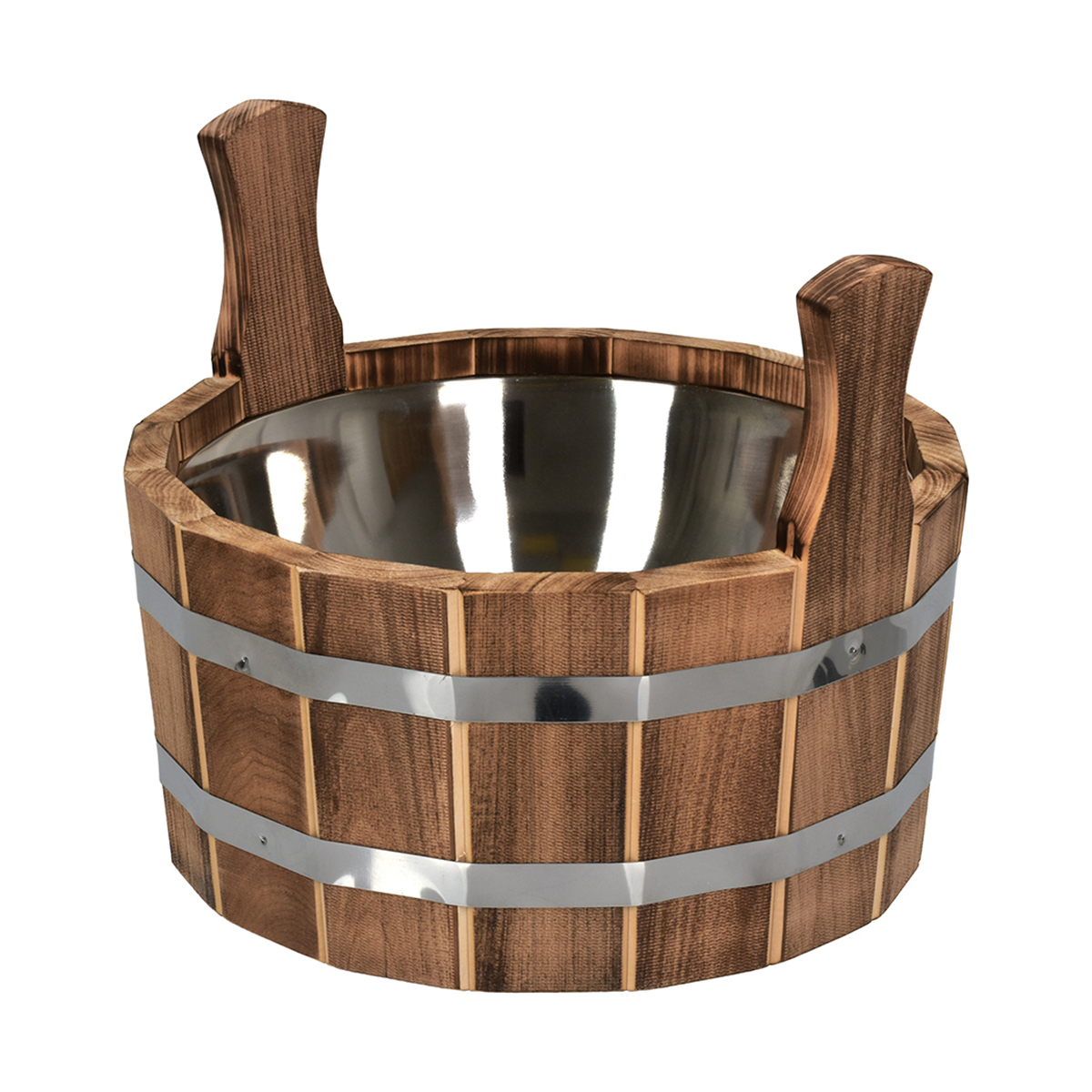 Ушат для бани и сауны 6 л нержав. вставка, обожженная липа (1) "банные штучки" 33333