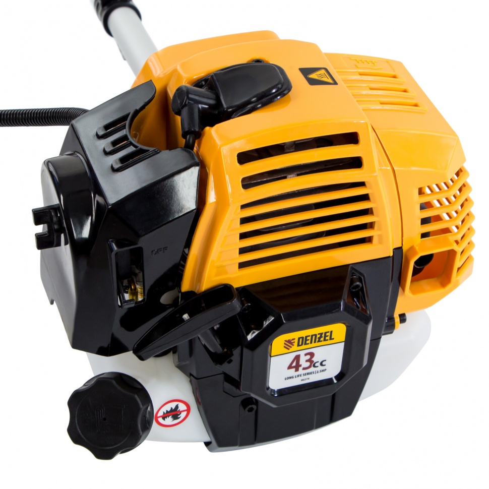Триммер бензиновый DR-43S, 43 см3, разъемная штанга, состоит из 2 частей Denzel (96274)