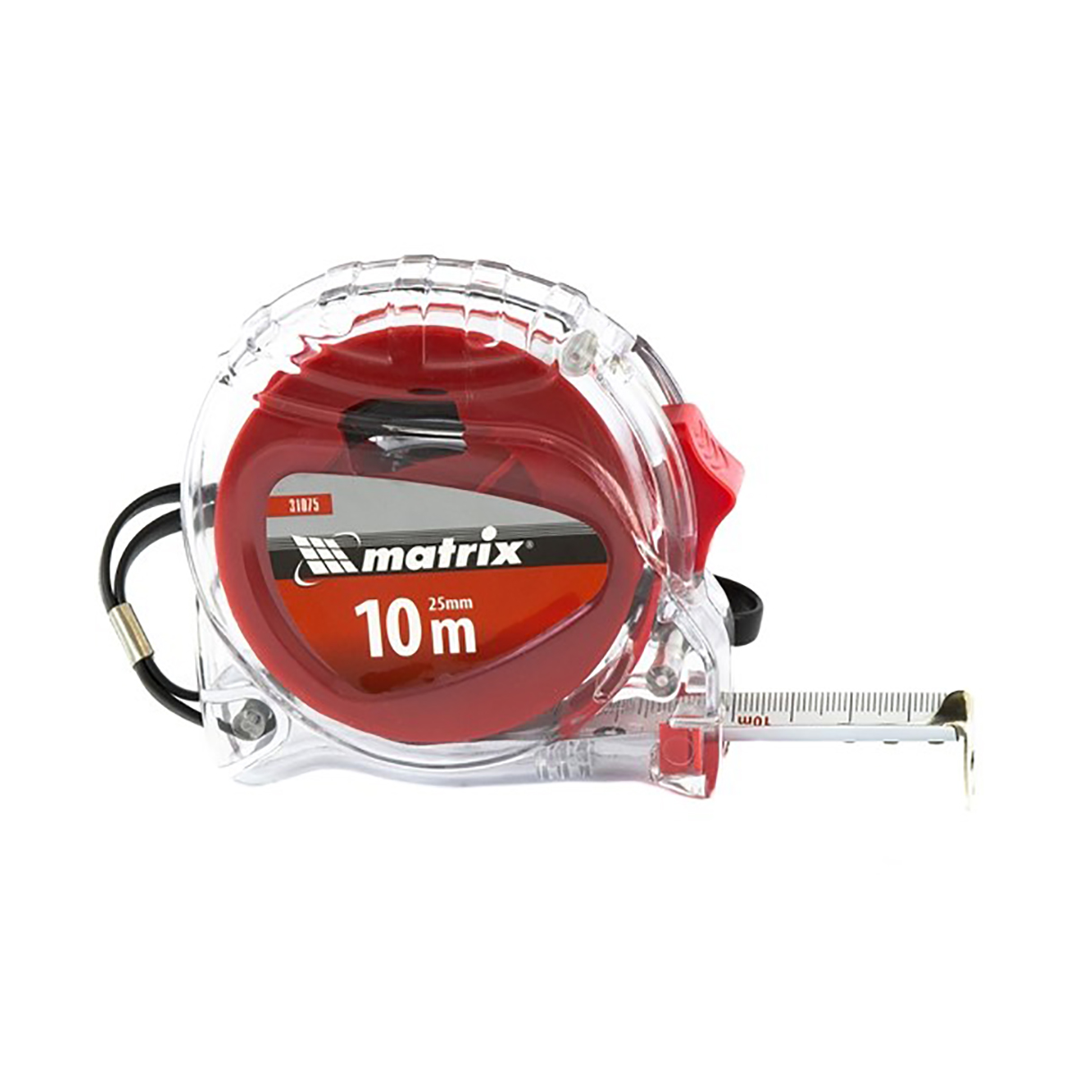 Рулетка "crystal" поликарбон. корпус 10 м/25 мм (1/60) "matrix"