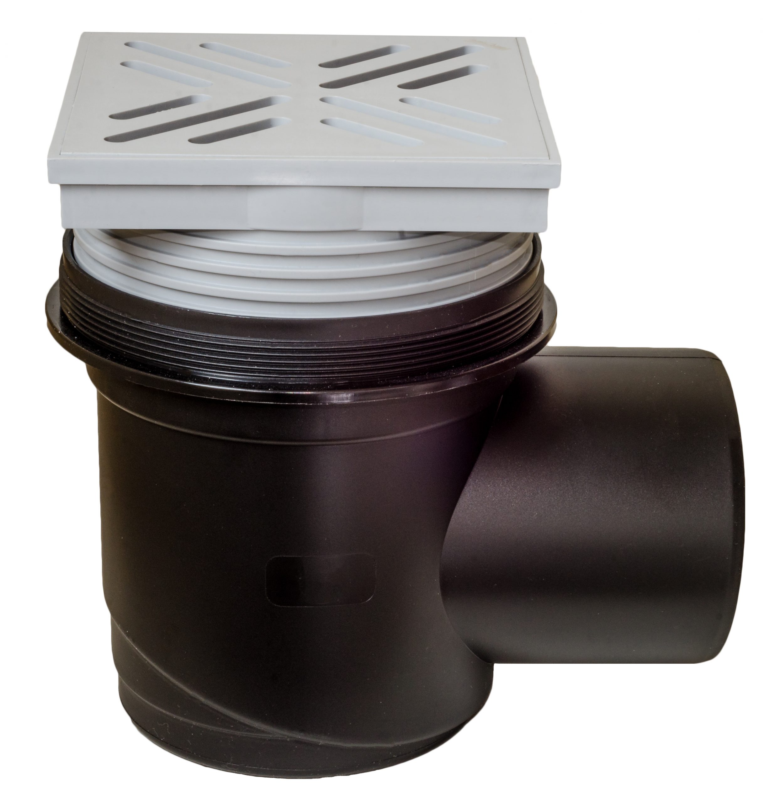 Сливной трап DN110 155х155 угловой, пластиковая решетка, регулируемый MPVB-11002 MIANO