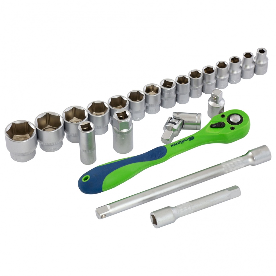 Набор инструментов 32 предмета, CrV, 1/2" Сибртех (13527)