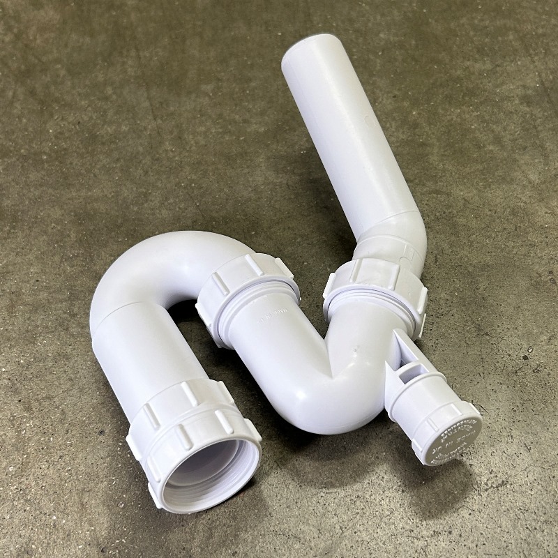 Сифон McALPINE трубный S-образный 1 1/2" х 40 мм без вып. с вент. клапаном, выход 40 мм