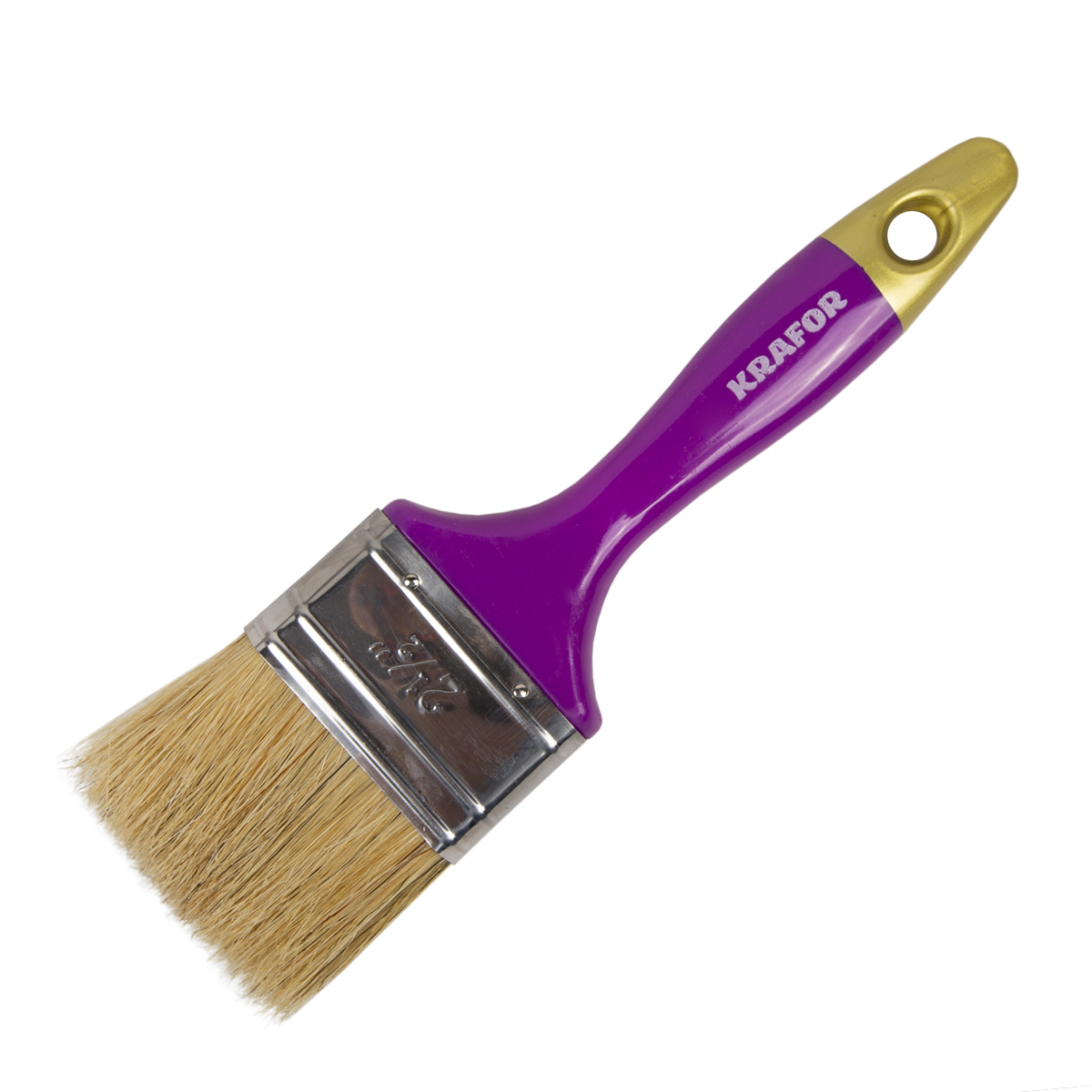 Кисть плоская "профи" №2,5/63 мм  (12/240) натур. щетина, пласт.ручка "krafor" 005-0025