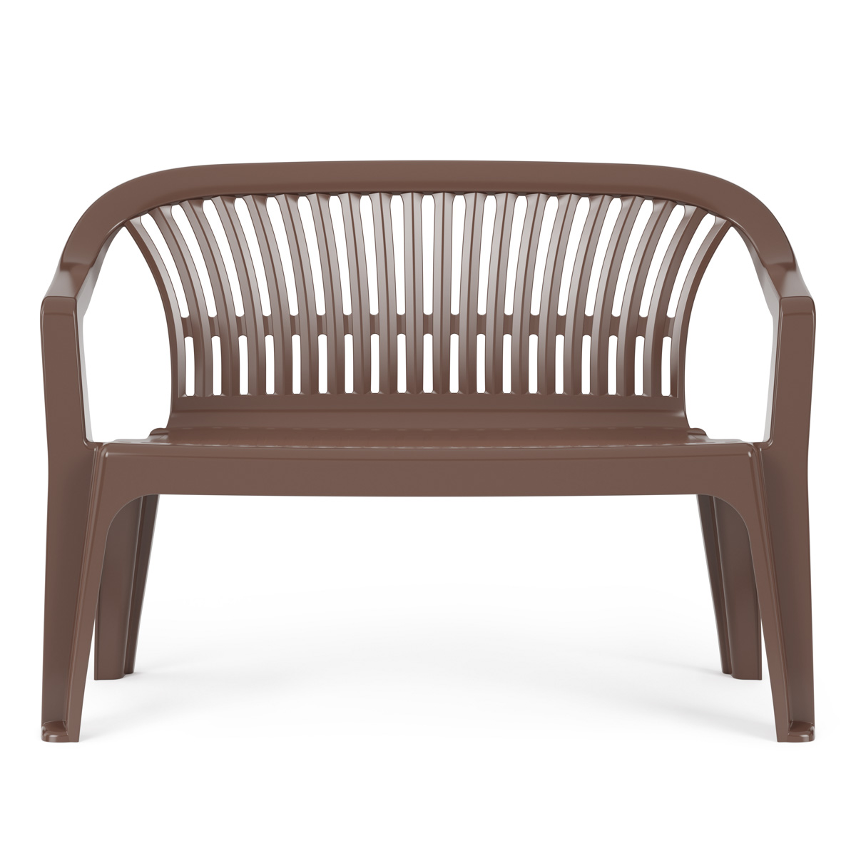 Скамейка со спинкой пласт. "престиж" 115*60*81 см (темн. коричневая) (2) "альтернатива" м5932