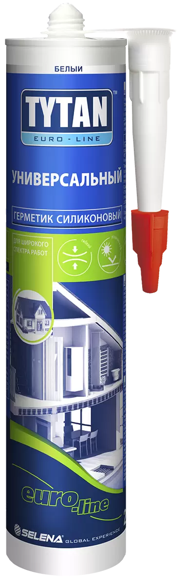 TYTAN EURO-LINE герметик силиконовый универсальный, белый (290мл)