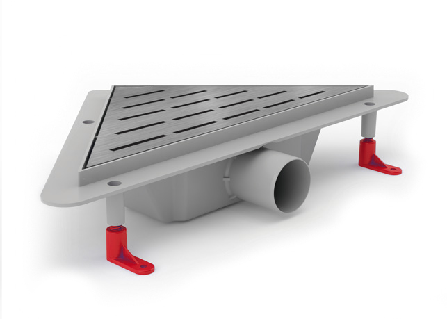 Угловой трап для душа с решеткой MEDIUM матовый, D50 MS-MM MIANO