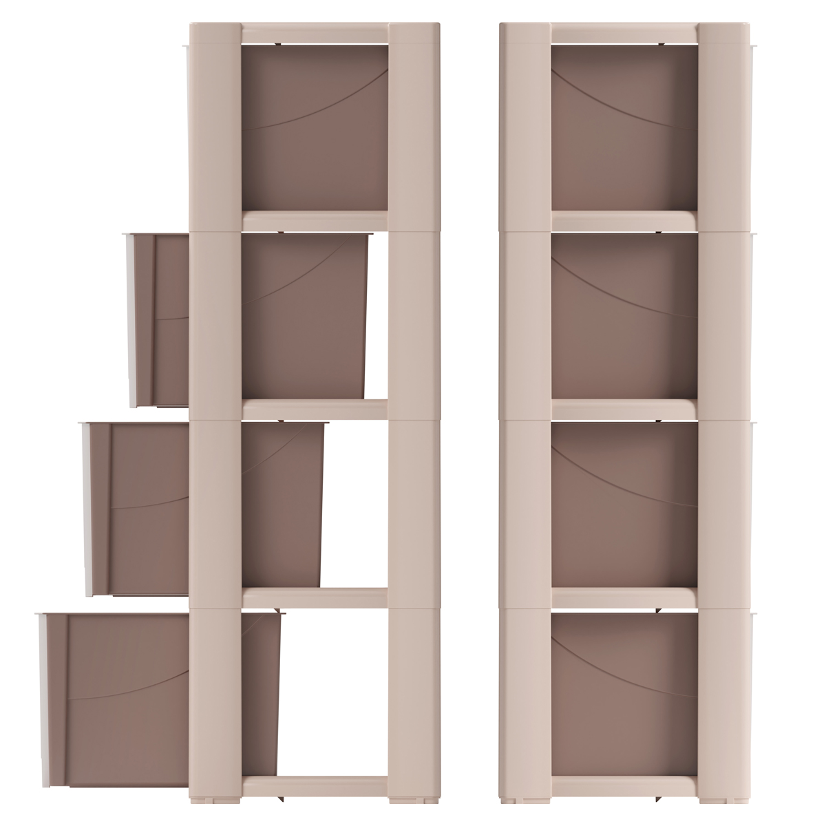 Комод "колорит" 4-х секционный (бежевый) (1) "альтернатива" м7834