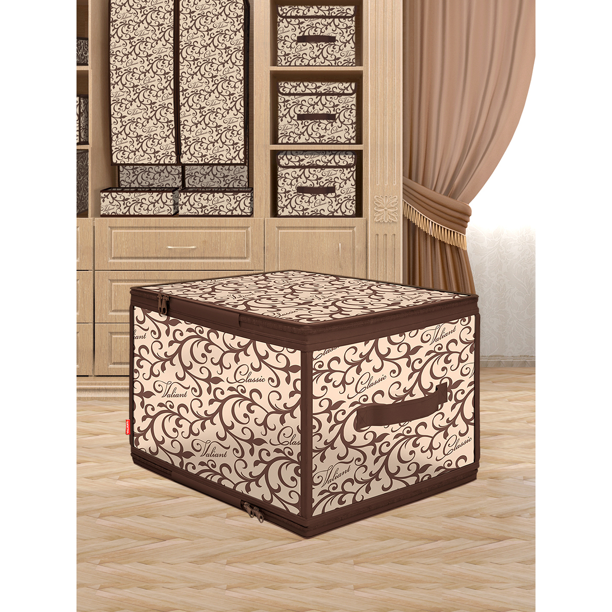 Кофр для хранения "classic" 40*30*25 см с застёжкой-молнией (1/24) "valiant" cl-zip-l