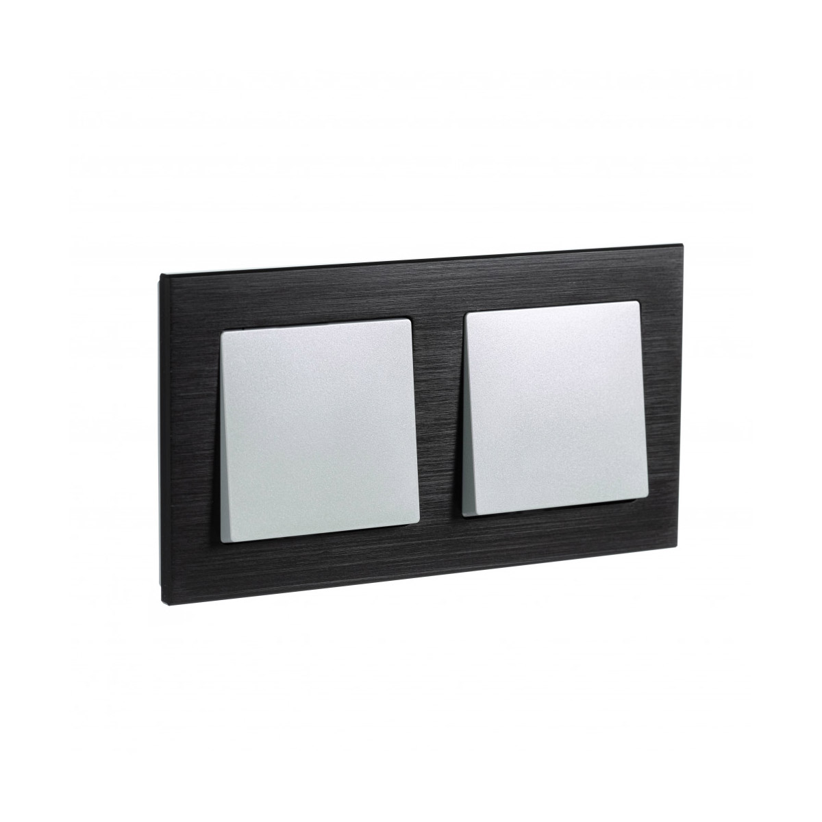 Рамка "atlasdesign nature" 2-х местн. универс., металл, оникс (1/8/16) "schneider"