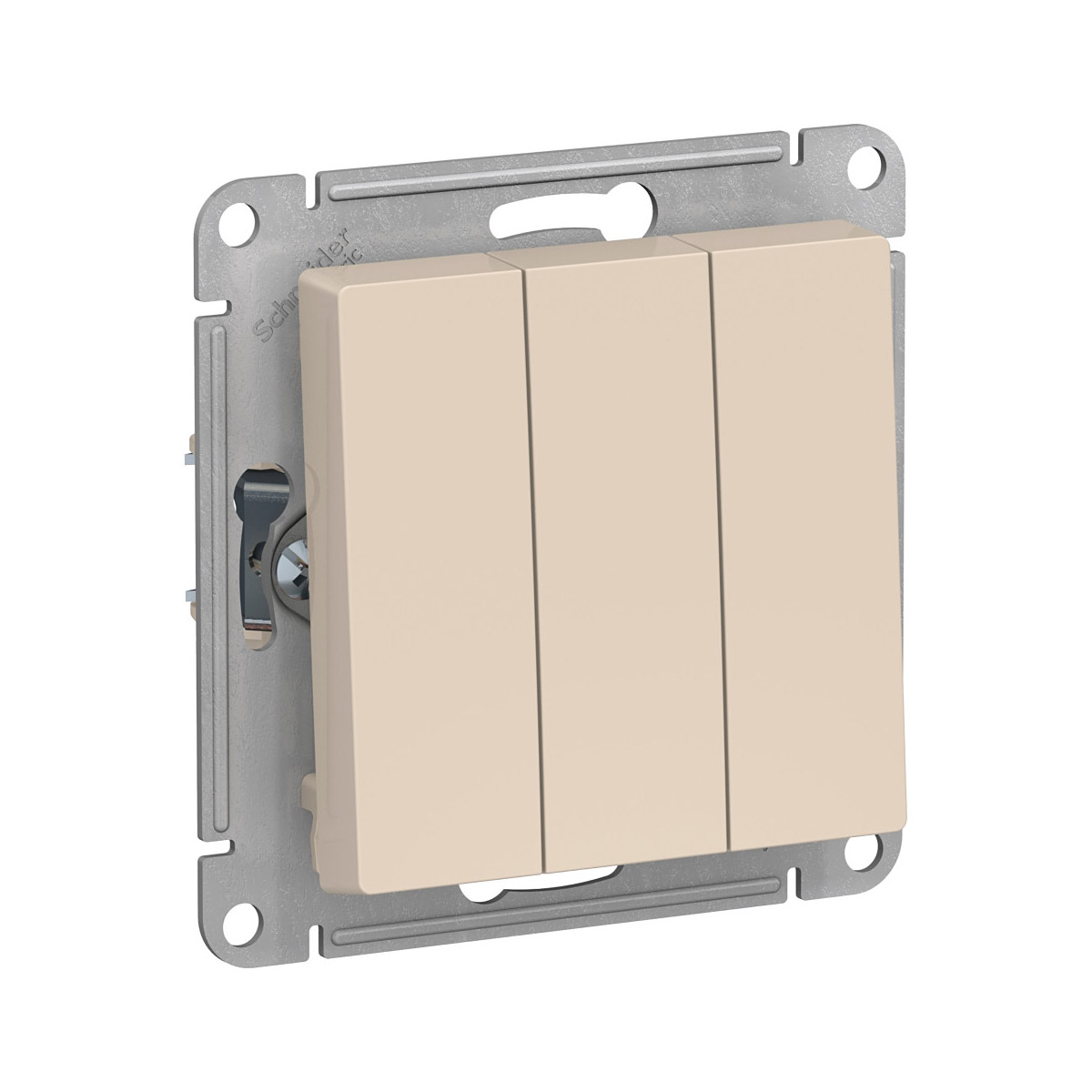 Выключатель "atlasdesign" 3-х кл. (механизм) 10а, бежевый (1/20/160) "schneider"