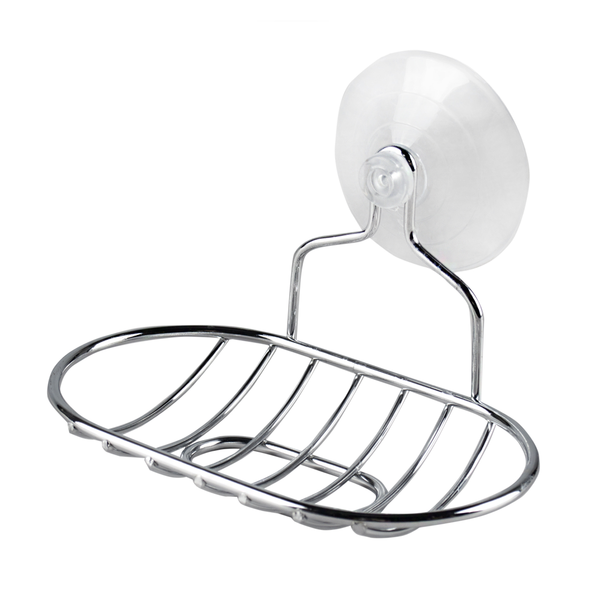 Мыльница на присоске овальная хром. (1/10) "рыжий кот" w2732