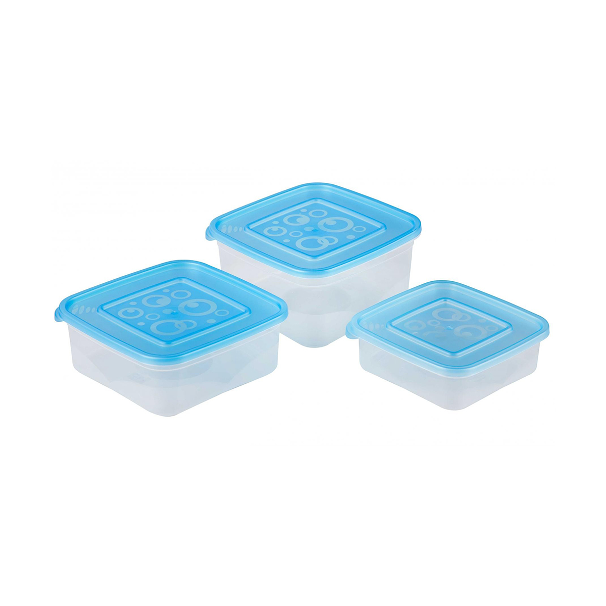 Набор емкостей пласт. для хранения 3 шт. квадрат. (0,4 л - 0,7 л - 1 л)  (1/24) "альтернатива" м1925