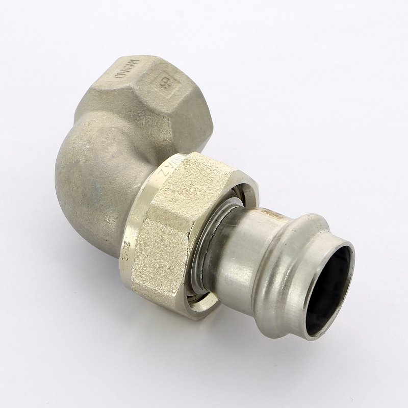 Угол разъемный пресс-В компактный 22x3/4" нержавеющая сталь Sanpress Inox VIEGA