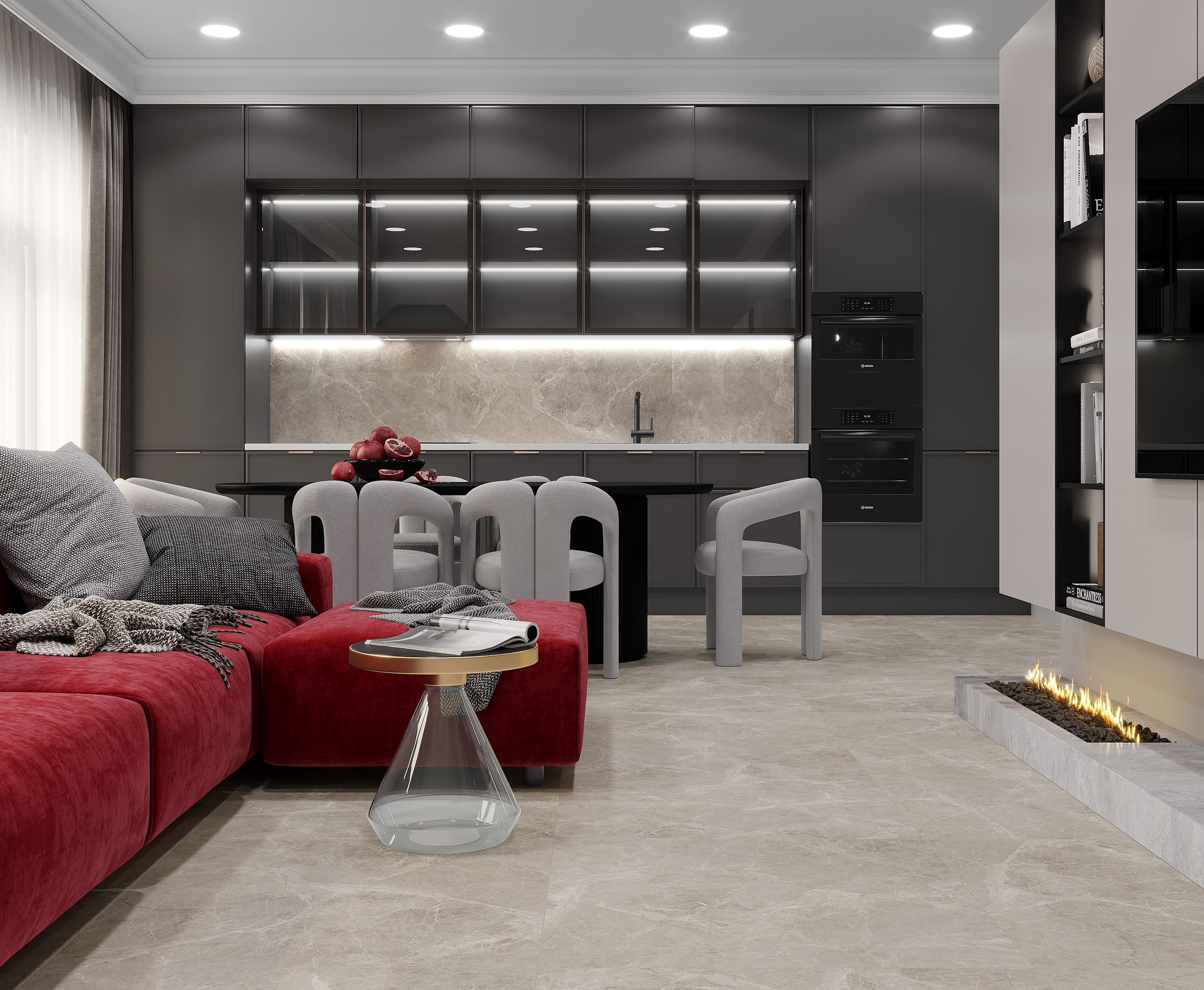 Dacota grey керамогранит серый лаппатированный 80x80