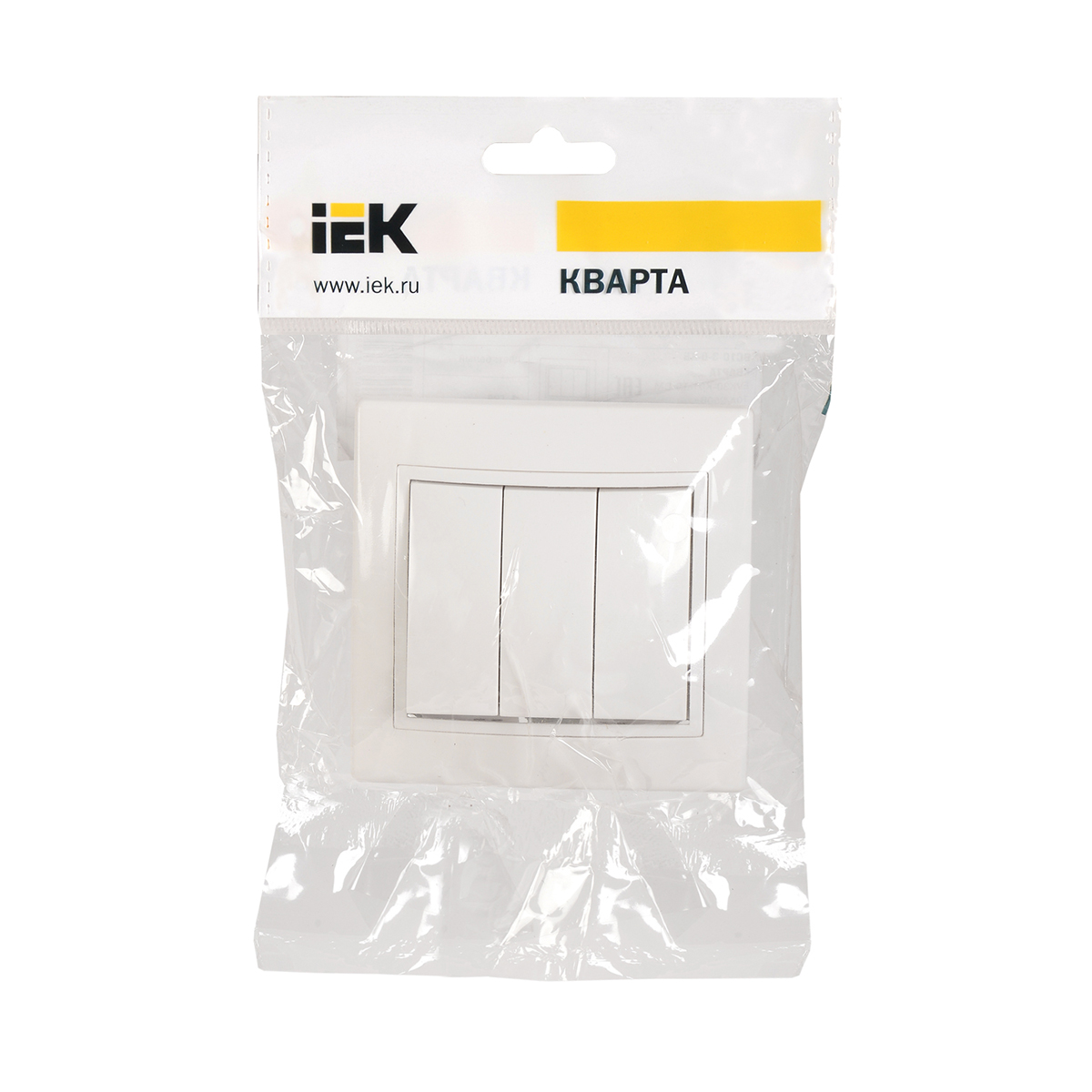 Выключатель "кварта" 3-х кл. вс10-3-0-кб, 10а, белый (1/10/200) "iek"