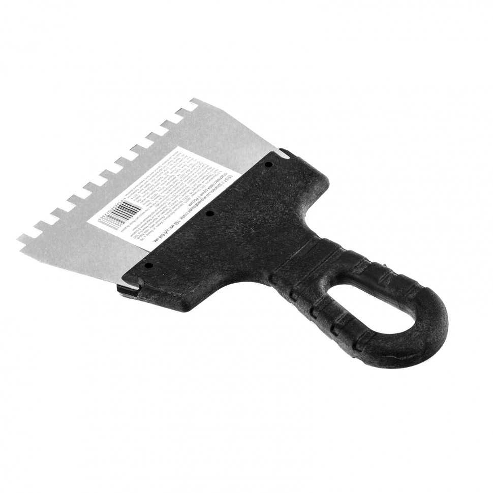 Шпатель из нержавеющей стали, 150 мм, зуб 6 х 6 мм, пластмассовая ручка Sparta (85157)