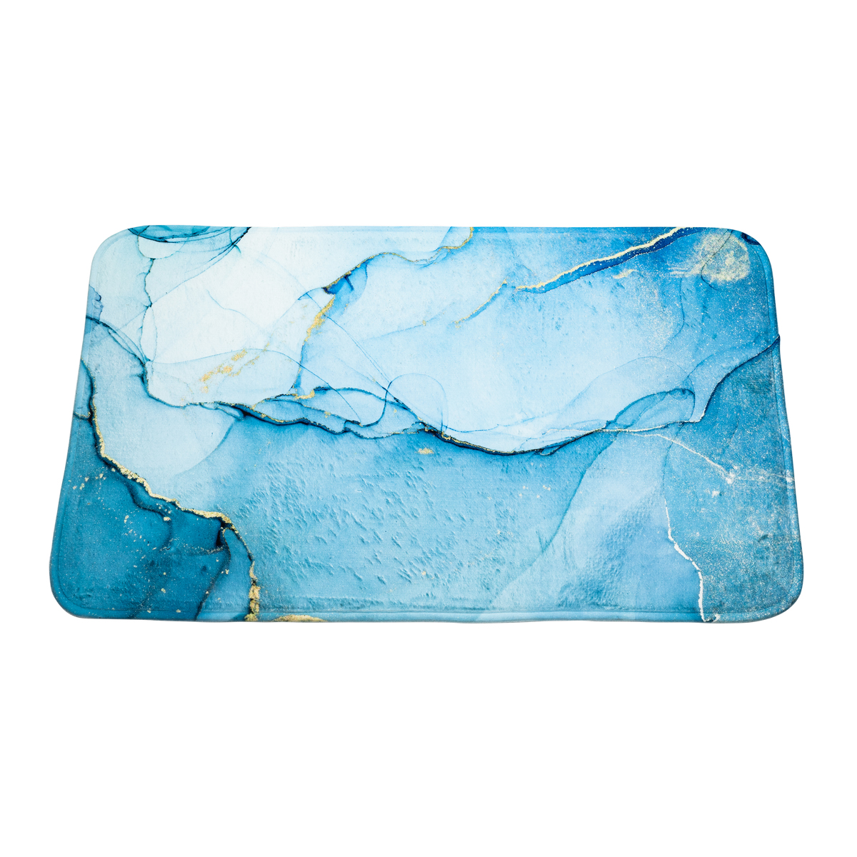 Коврик для ванной "marble" 50*80 см, полиэстер (голубой/золото) (1/30) "swensa" bsm-marble-bl