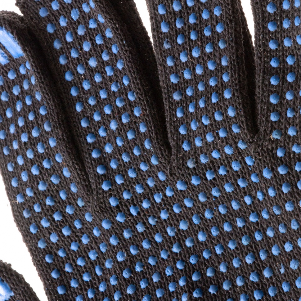 Перчатки трикотажные, ПВХ-покрытие "Точка", 10 класс, черные (67855)