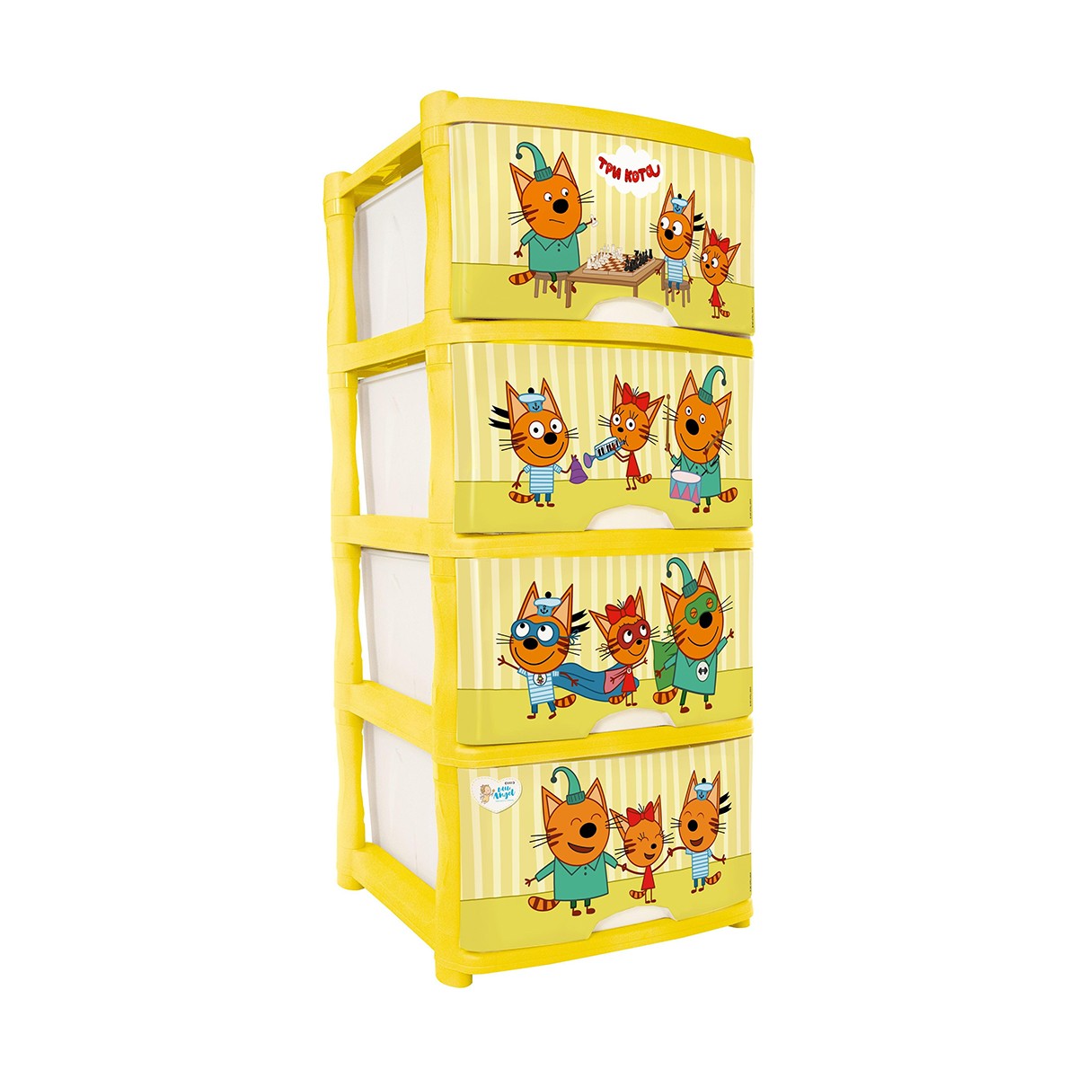 Комод детский "три кота" игры 4-х секционный (1) "little angel"  la1232