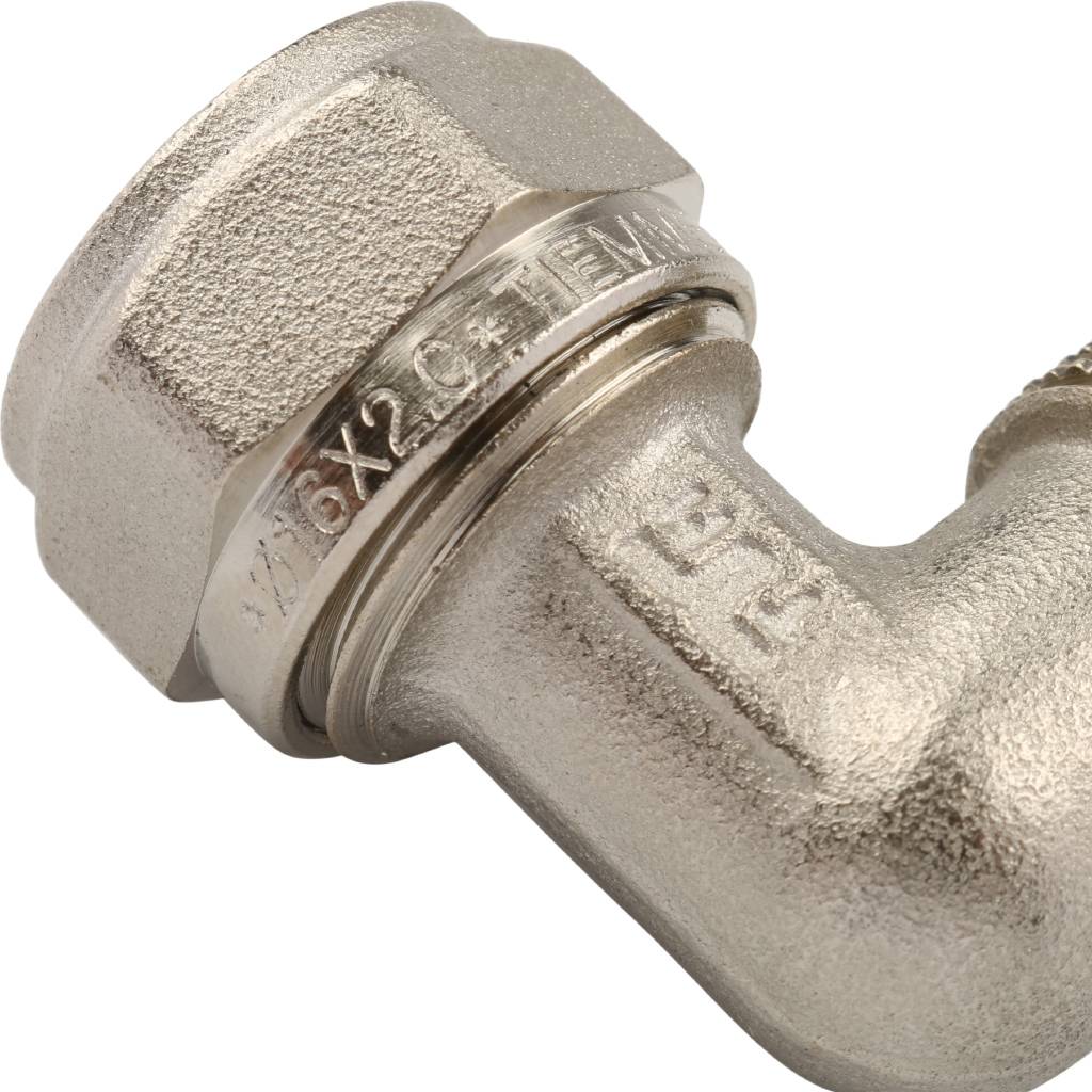 Угол переходной 16 х 1/2'' НР обжимной TIEMME для металлопластиковых труб