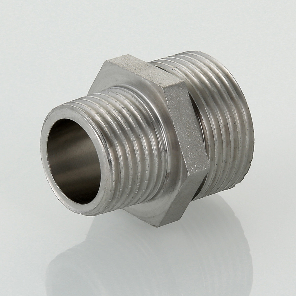 Ниппель переходной резьбовой 1/2" х 3/4" (НР) из нерж. стали VALTEC (VTi.580.I.0504)