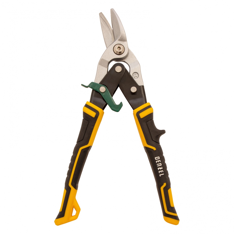 Ножницы по металлу, 270 мм, прямой и правый рез, сталь-СrMo, трехкомпонентные рукоятки Denzel (78371)