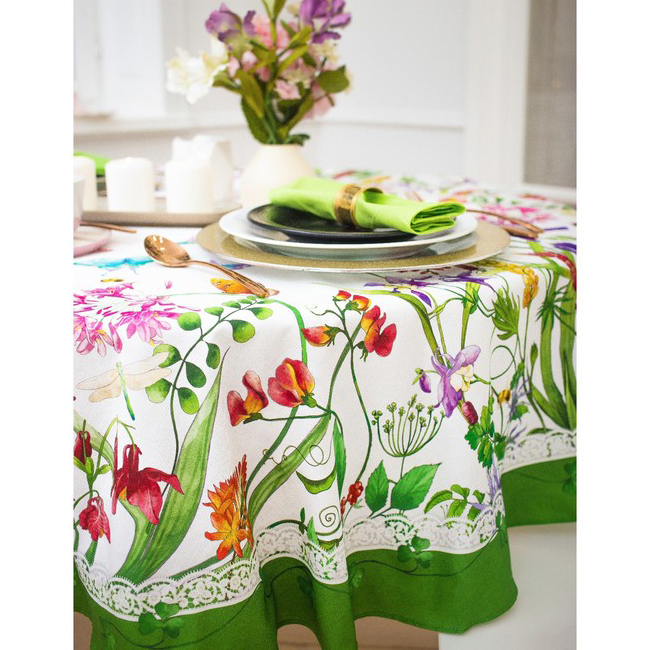 Скатерть "этель" луговые цветы d=220 см (1) 4026186