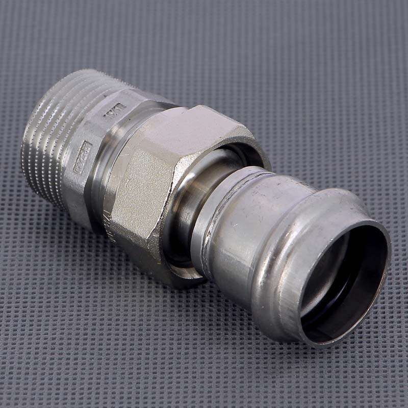 Муфта пресс-Н разъёмная 28x1" с плоской прокладкой нержавеющая сталь Sanpress Inox VIEGA