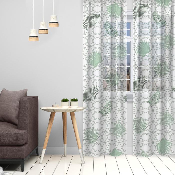 Тюль "tropics" 145*260 см компл. 2 шт. (1/25) "этель" 5525185