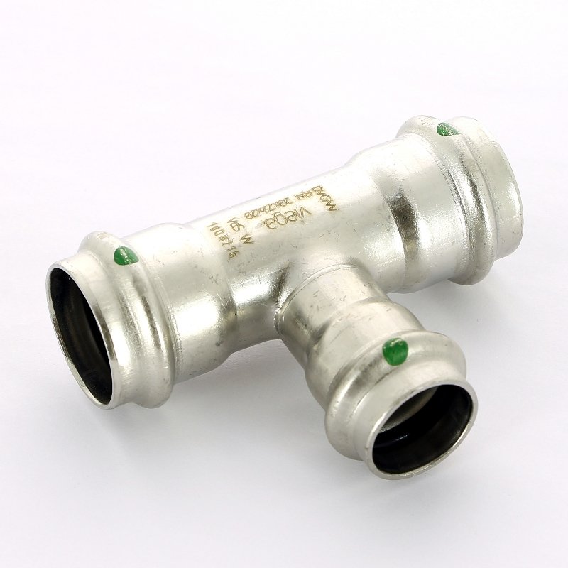 Тройник пресс 28х22х28 нержавеющая сталь Sanpress Inox VIEGA