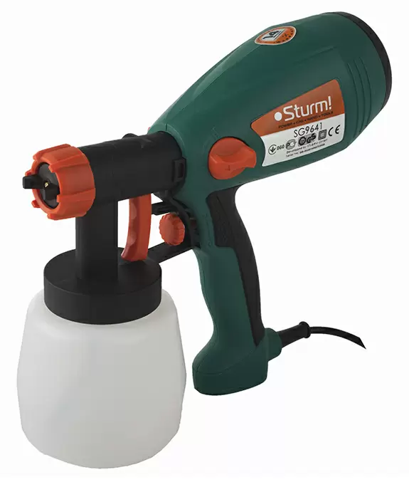 STURM SG9641 краскопульт, 400Вт, 700 мл/мин, HVLP, сопло 2.8, 35DIN, 0,8л