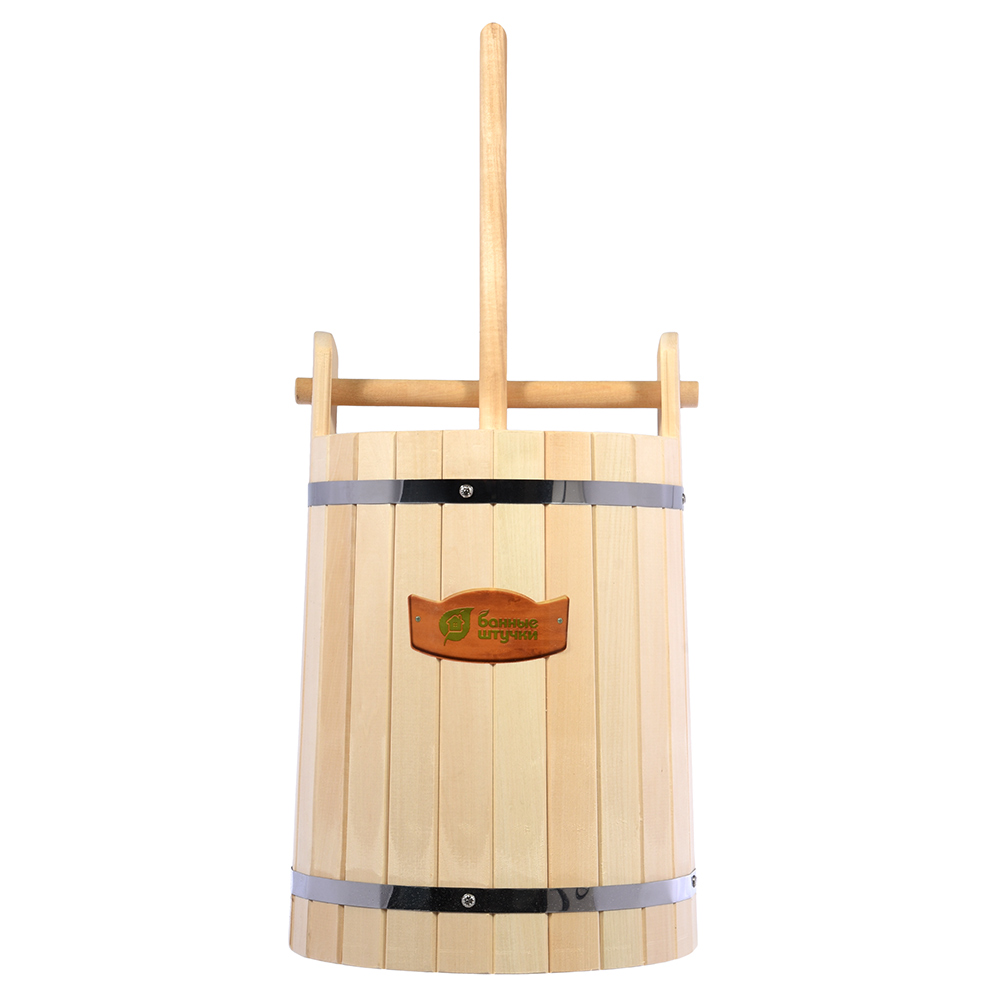 Кадка для воды и солений 30 л с гнетом и замком, липа (1) "банные штучки" 32690