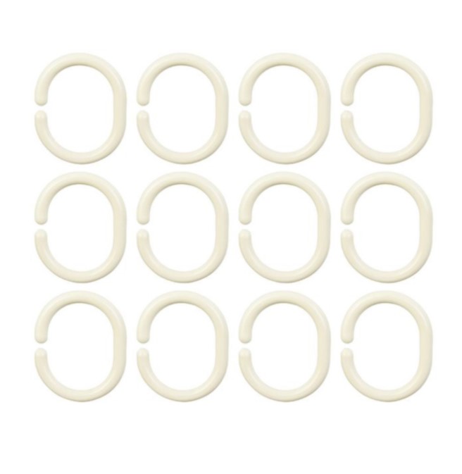 Кольца для штор в ванную набор 12 шт. (белые) (1/60) "виолет"