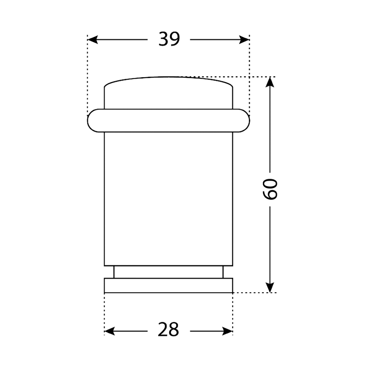 Ограничитель дверной 588а-1 ab  стар. бронза (цилиндр) (40/320) "стандарт"