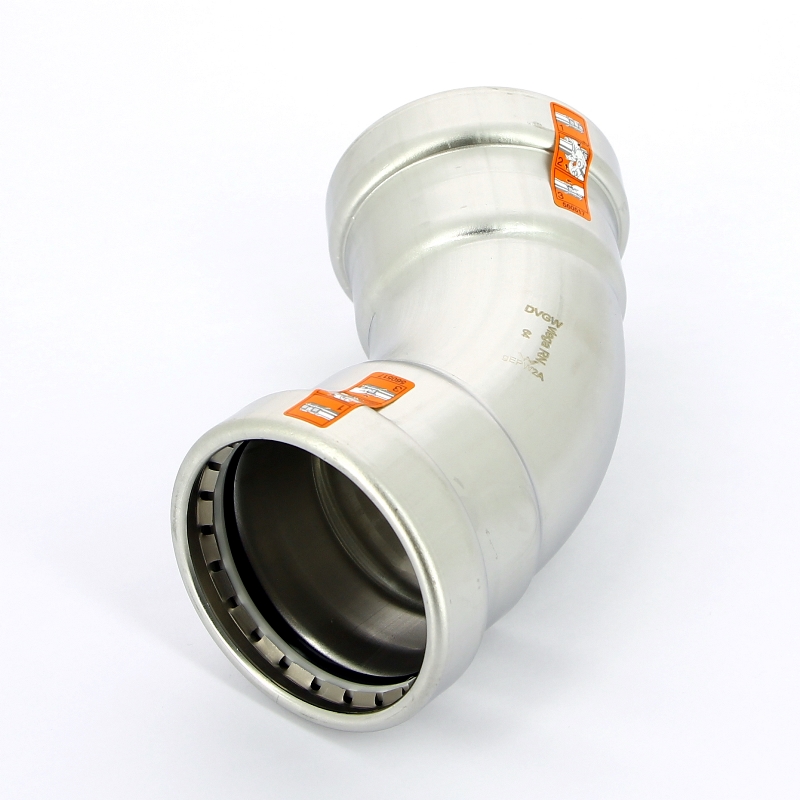 Угол 45° пресс 64 нержавеющая сталь Sanpress Inox VIEGA