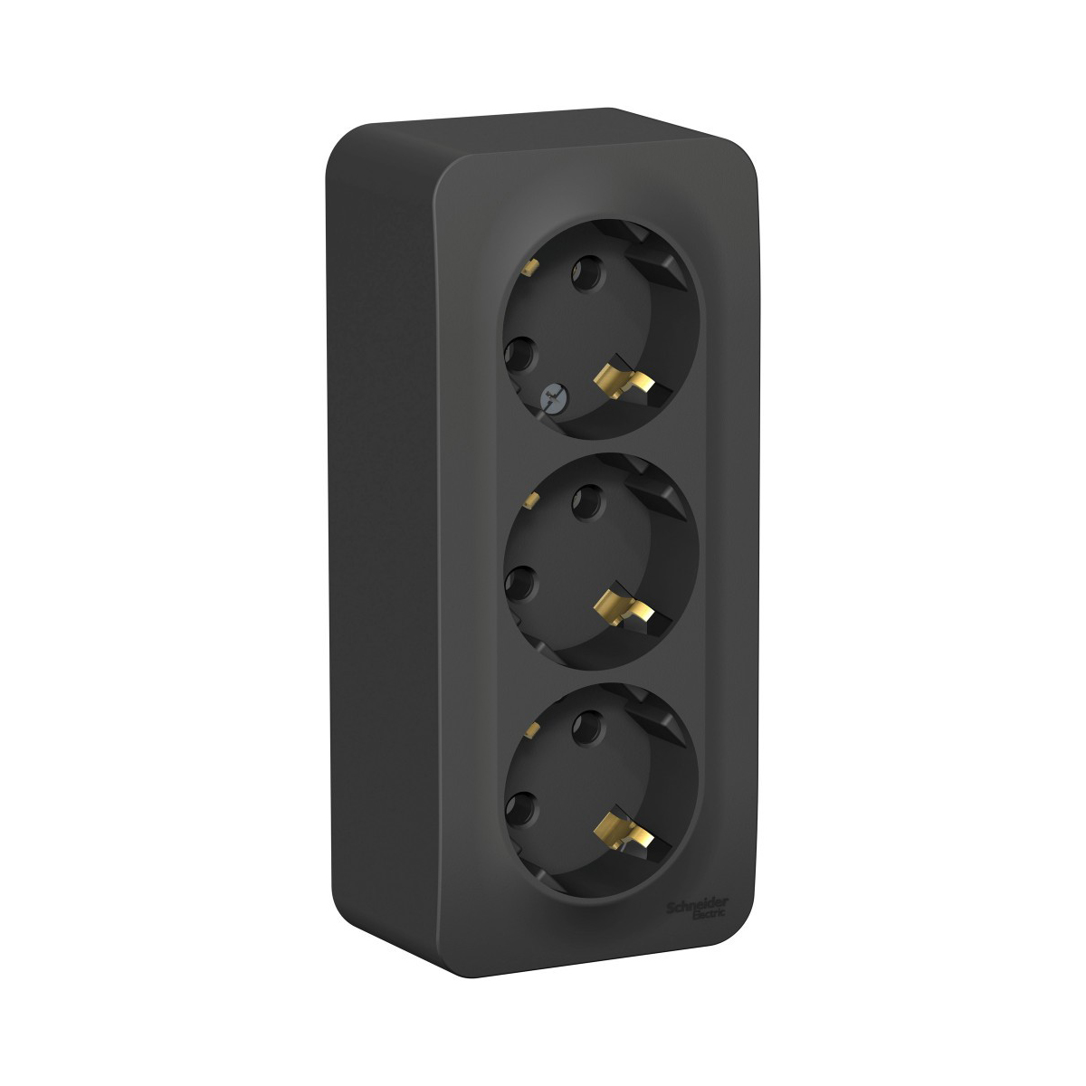 Розетка открыт. уст. "blanca" 3-х местн. с заземл. 16а, антрацит (1/5/10) "schneider"